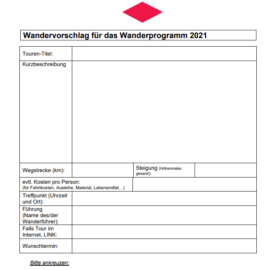 Vorschläge Wanderprogramm 2021